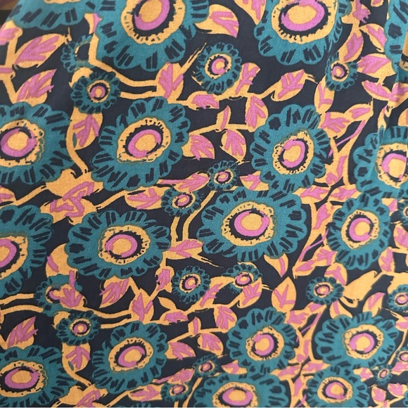 Natural Life Womens Midi Dress Large Floral Boho Tirered Long Sleeve Modest Blue - Picture 7 of 8